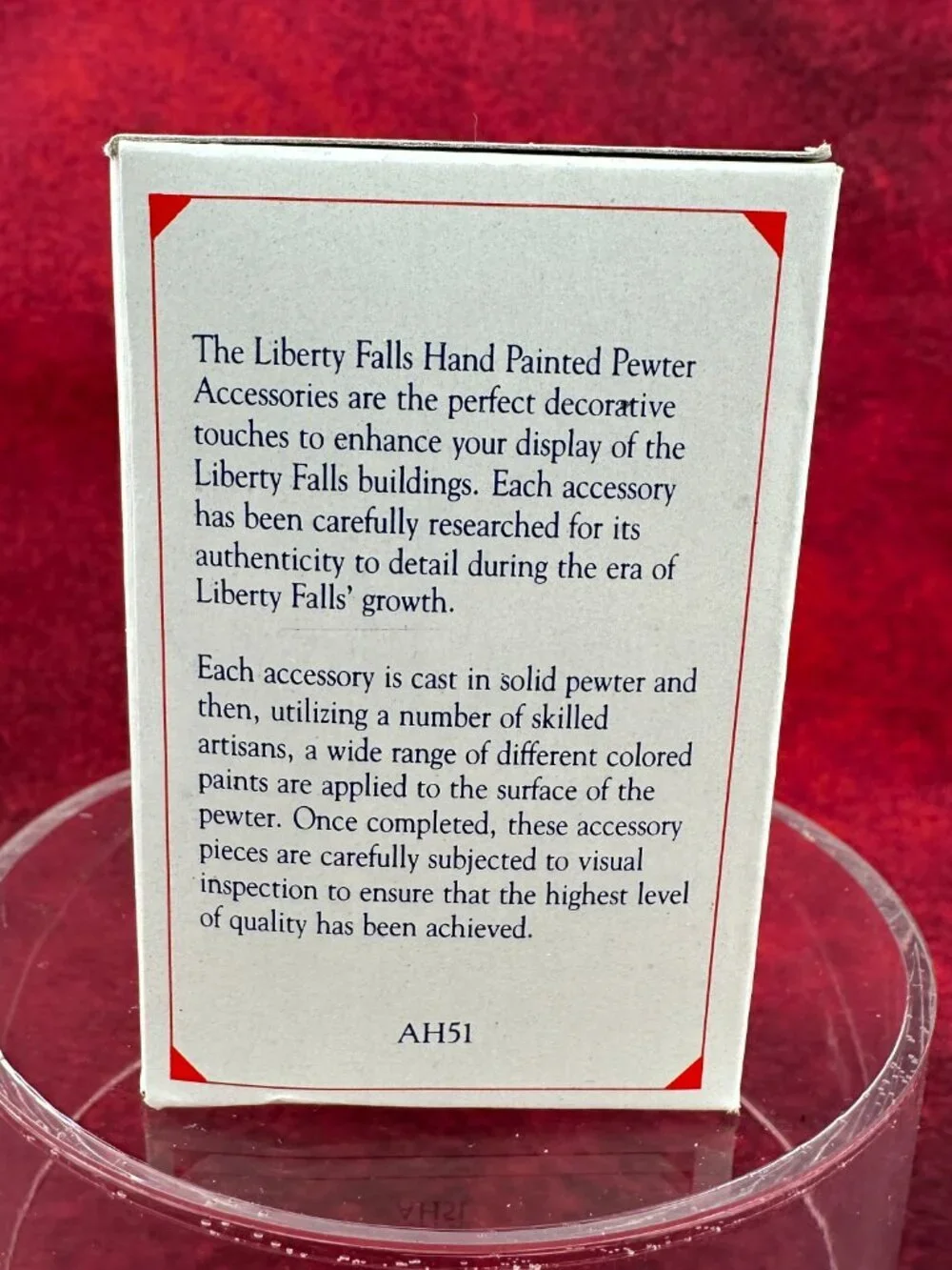 THE LIBERTY FALLS HAND PAINTED PEWTER MINIATURE ACCESORY SET